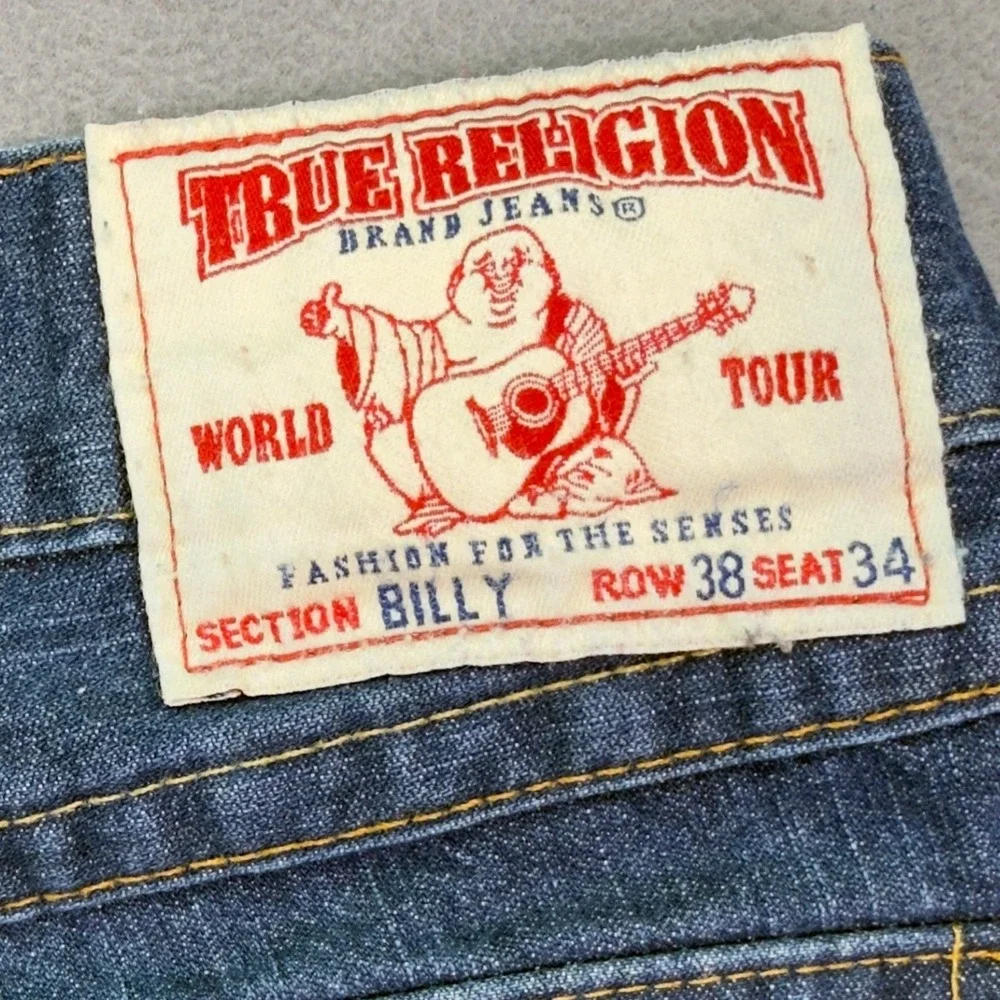 True Religion Billy Bootcut Jeans Size 38 Blue Denim Mens Pants